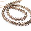 Natural Smoky Quartz Faceted Round Ball Beads Strand Length is 14 Inches & Sizes from 10mm approx Quartz is the most common mineral found on earth. Clear quartz is a gemstone variety and also known for healing purposes. 
